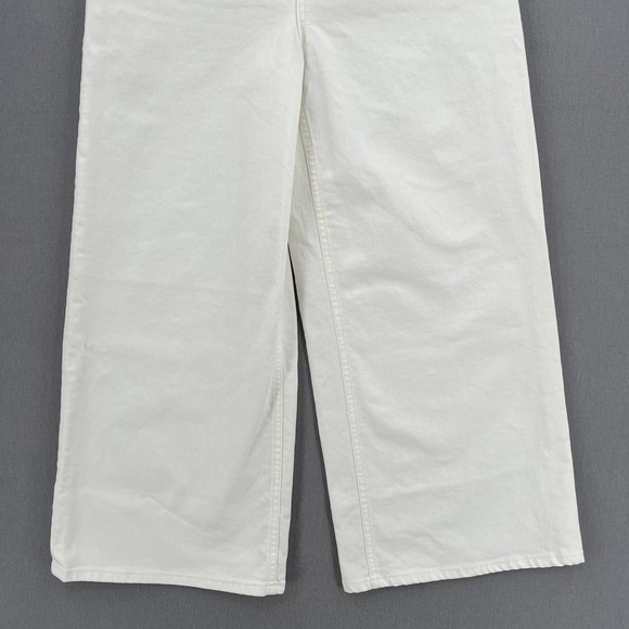 J. CREW Jeans Womens 28 White Rayner Wide Leg Cropped Denim Stretch - Picture 8 of 14